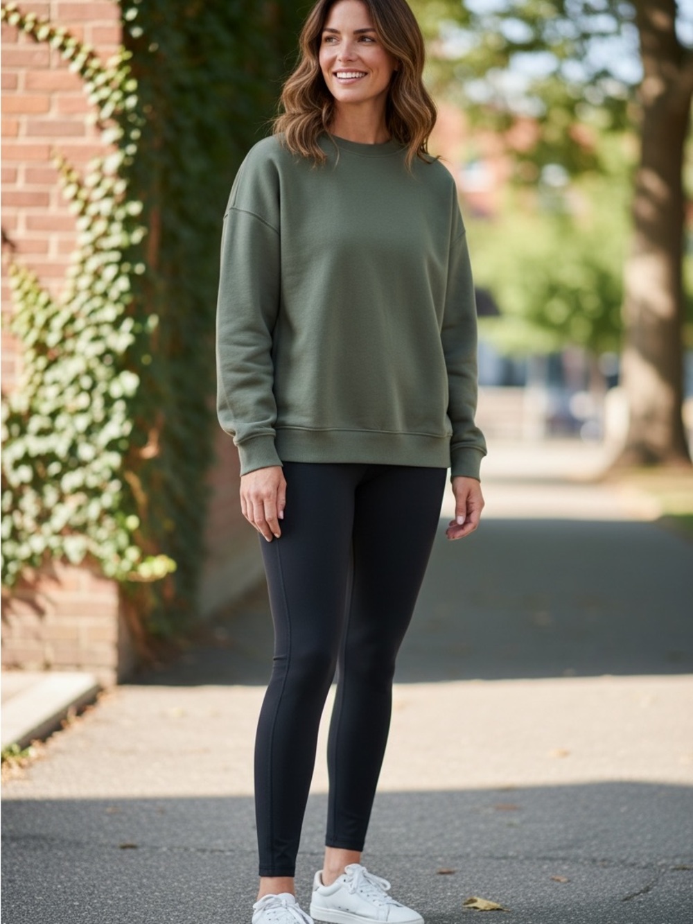 NWT Lululemon Steady State Oversized Crew in Willow Green